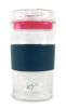 Picture of Ioco 12oz Glass Travel Cup -MBlue w/HPink Seal