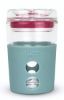 Picture of Ioco 8oz Glass Travel Cup - Blue w/HPink Seal