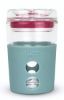 Picture of Ioco 8oz Glass Travel Cup - Blue w/HPink Seal