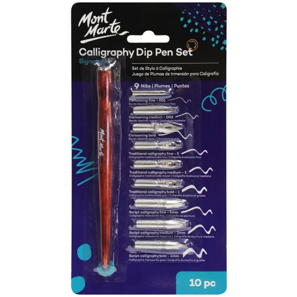 Picture of Mont Marte Calligraphy Dip Pen Set - 9 Nib