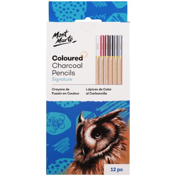 Picture of Mont Marte Coloured Charcoal Pencils 12pce