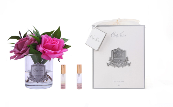 Picture of COTE NOIRE PERFUMED ROSE BOUQUET - CLEAR GLASS