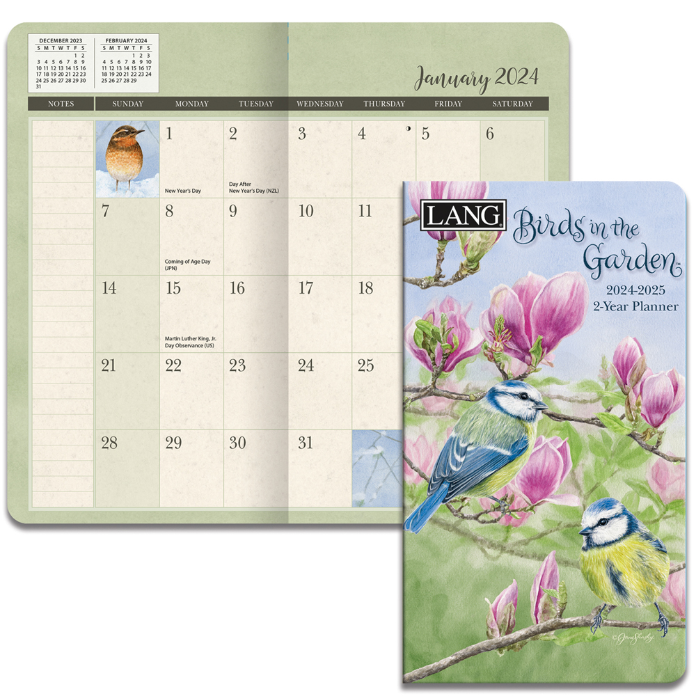 Lang 2 year Pocket Planner 2025/2025 Birds in the Garden Nextra Dianella