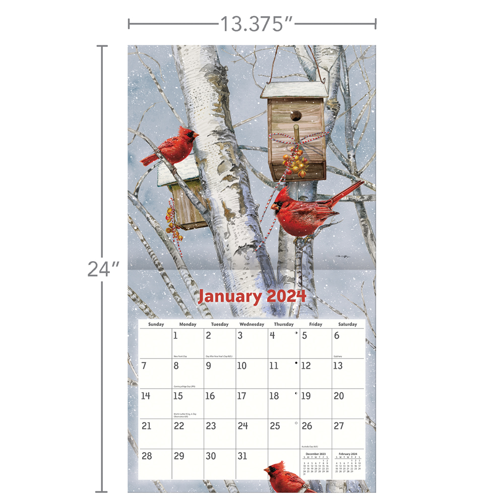 Lang Wall Calendar 2024 Birdhouses Nextra Dianella