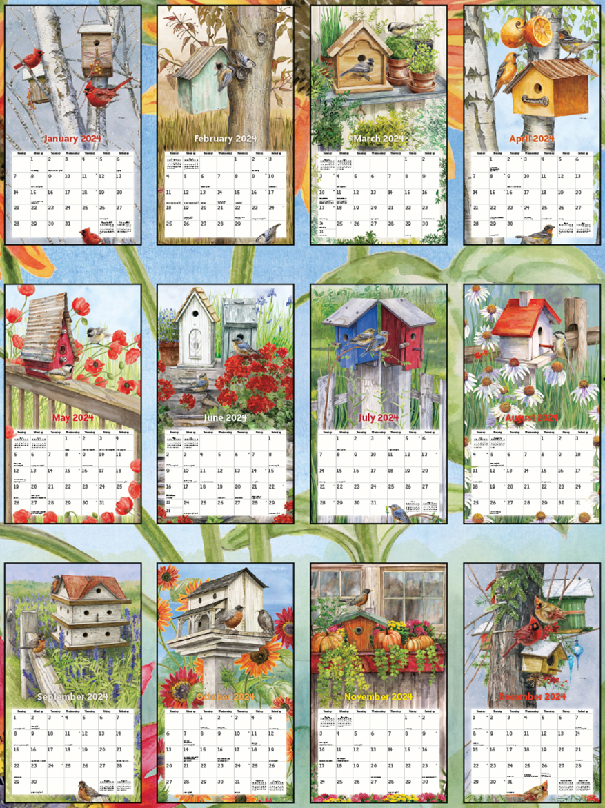 Lang Wall Calendar 2024 Birdhouses Nextra Dianella