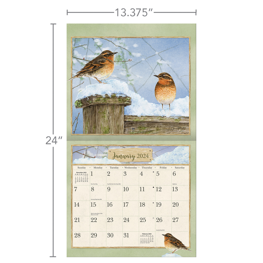 Lang Wall Calendar 2024 Birds in the Garden Nextra Dianella