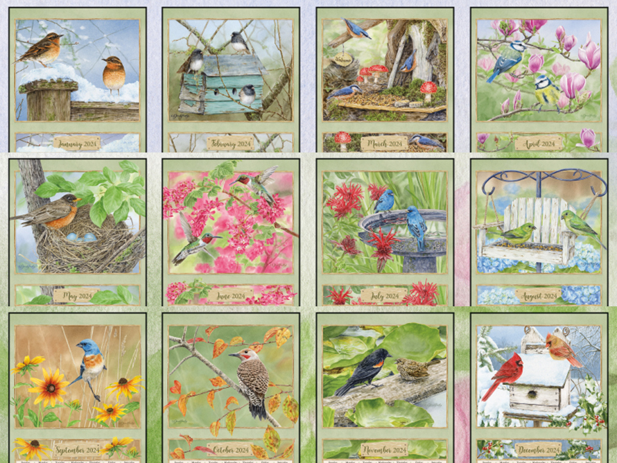 Lang Wall Calendar 2024 Birds in the Garden Nextra Dianella