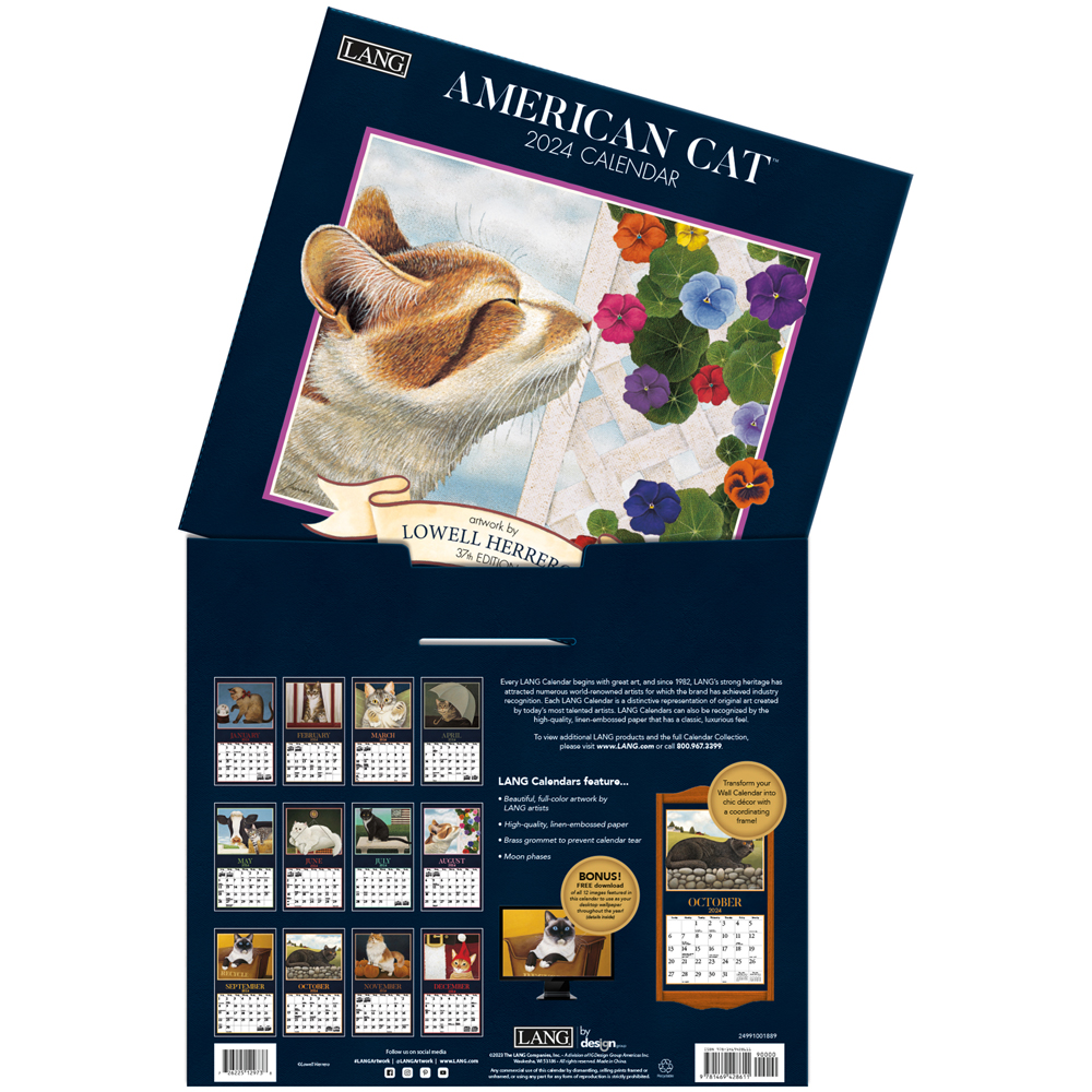 Lang Wall Calendar 2024 American Cat Nextra Dianella