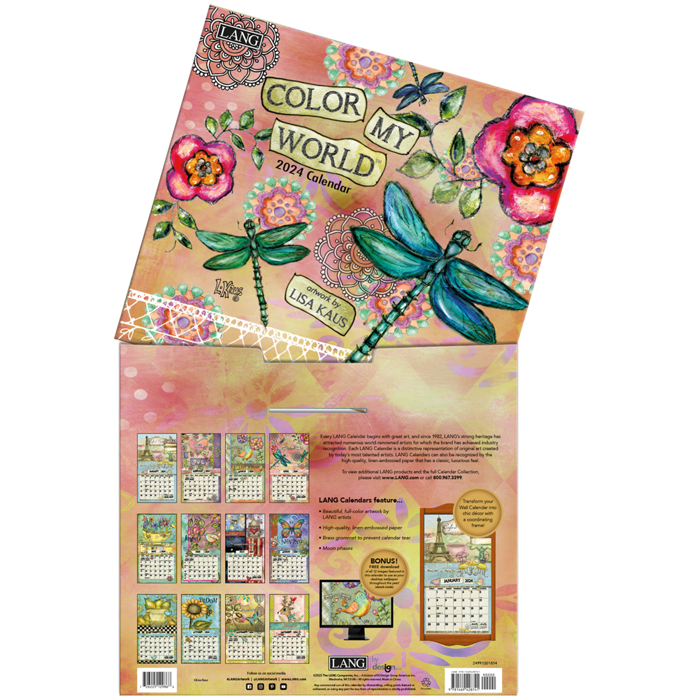 Lang Wall Calendar 2024 Colour My World Nextra Dianella
