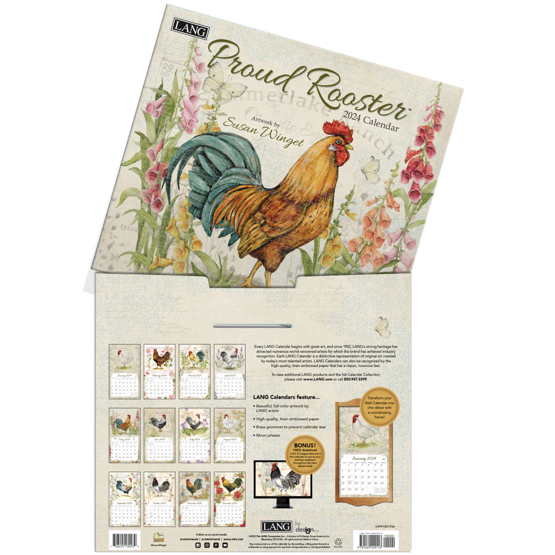 Lang Wall Calendar 2024 Proud Rooster Nextra Dianella