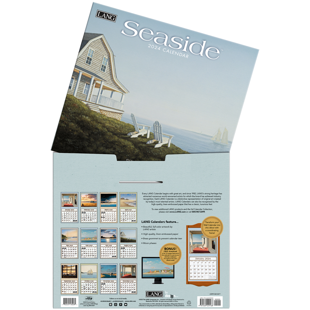 Lang Wall Calendar 2024 Seaside Nextra Dianella