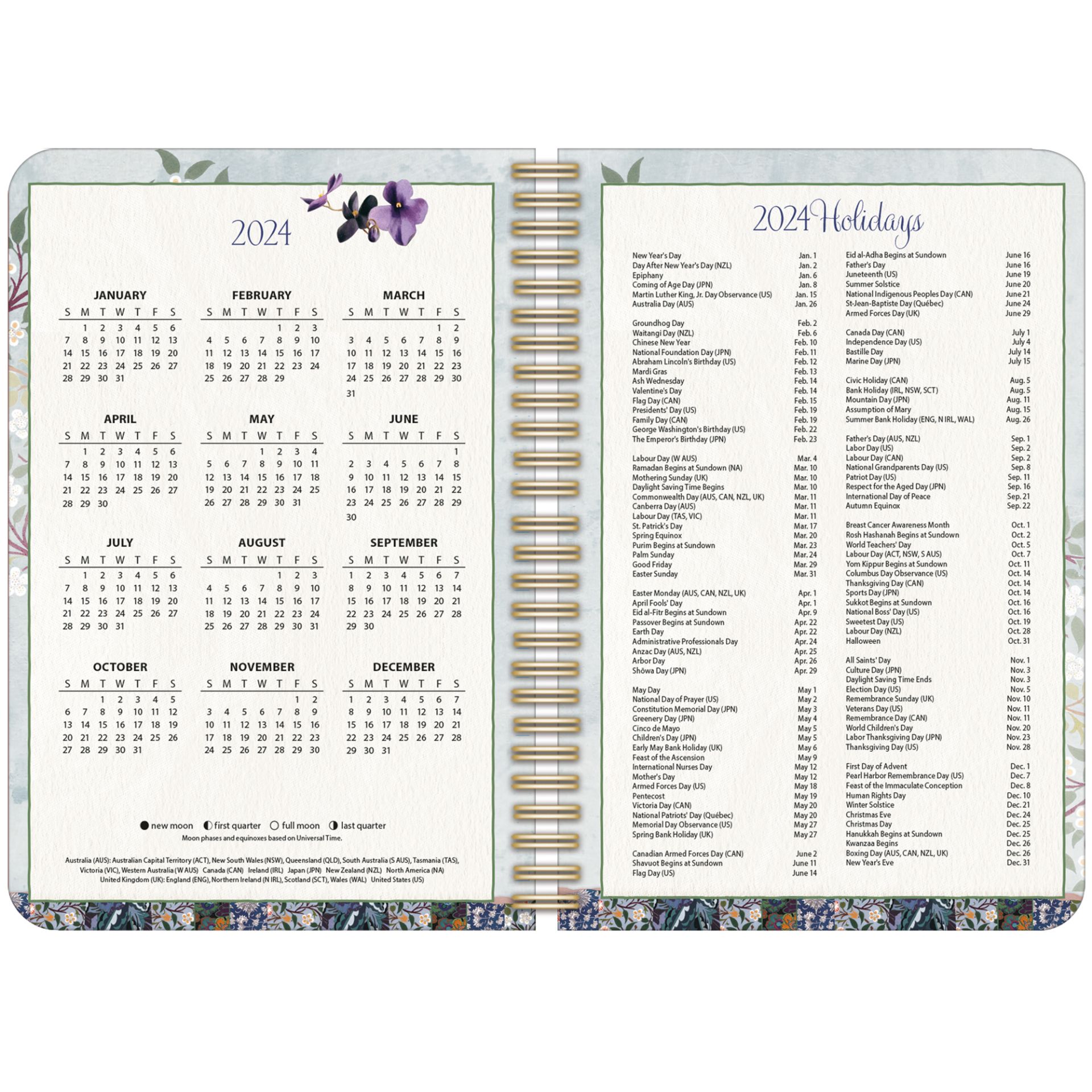 Lang Engagement Planner 2024 Garden Botanicals Nextra Dianella