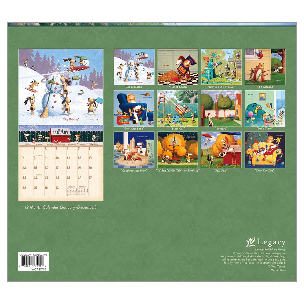 Legacy Wall Calendar 2024 A Dogs Life Nextra Dianella