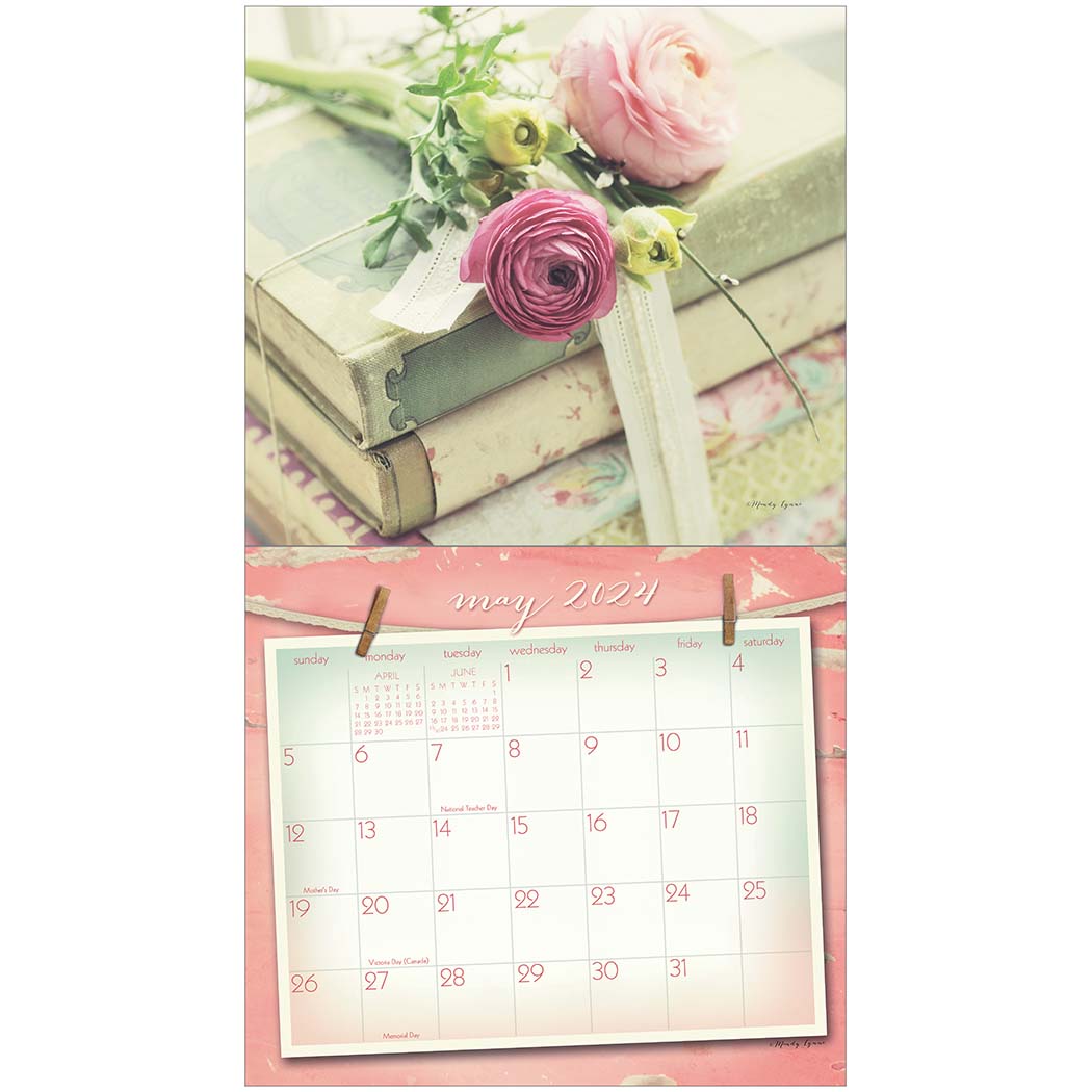 Legacy Wall Calendar 2024 Vintage Pink Nextra Dianella