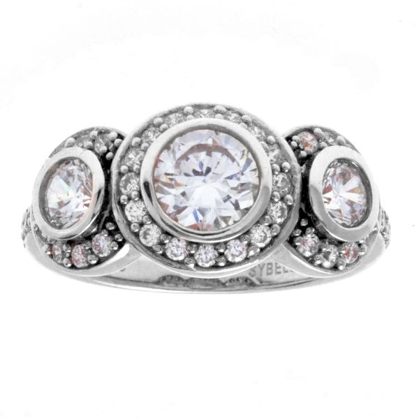 Picture of Sybella jewellery Rhodium cz Stone Dress Ring