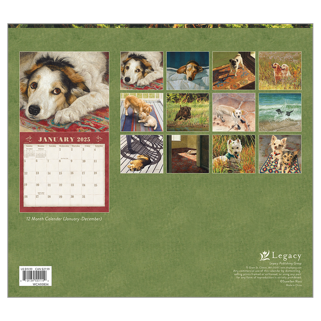 Legacy Calendar 2025 Dogs We Love by Sueellen Ross Nextra Dianella