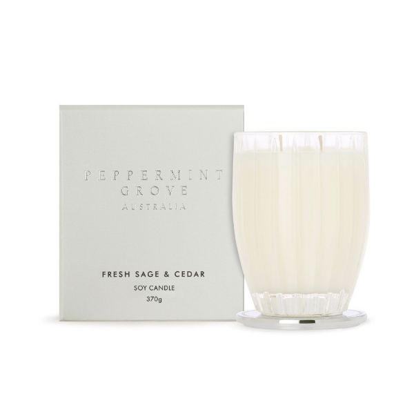Picture of Peppermint Grove Fresh Sage & Cedar Soy Candle 370g